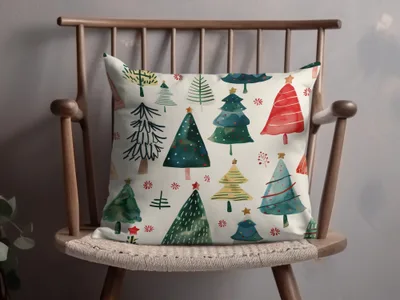 Hand Painted Christmas Trees Pattern Celebration Digital - Moore and Mountain