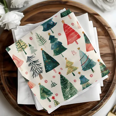 Hand Painted Christmas Trees Pattern Celebration Digital - Moore and Mountain