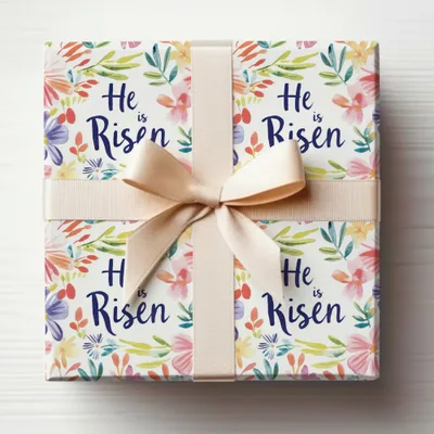 He is Risen Floral Themed Wrapped Gift Box