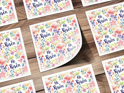 He is Risen Floral Design Religious Greetings Card