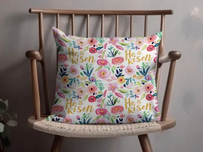 He is Risen Decorative Floral Cushion Pillow