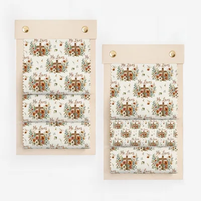 He Lives Cross Floral Pattern Design Fabric product type