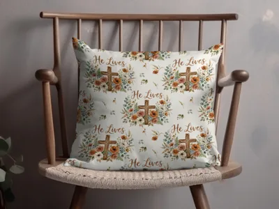 He Lives Cross Floral Pattern Decorative product type
He Lives, Christian, Religious, Cross, Floral, Easter, Resurrection, Inspirational, Faith, Home Decor, Pillow, Cushion, Decorative, Spring, Church, Scripture, Graphic Design, Pattern, Spiritual, Holy Week