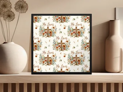 He Lives Cross Floral Pattern Christian Inspired product type
He Lives, Christian, Cross, Floral, Easter, Religious, Inspiration, Faith, Scripture, Jesus, Resurrection, Watercolor, Botanical, Spring, Hope, Devotional, Spiritual, Wood cross, Praise, Worship