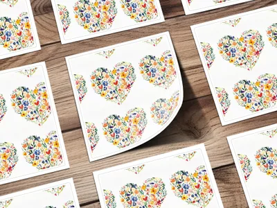 Hearts Made of Watercolor Flowers Seamless Pattern - Moore and Mountain