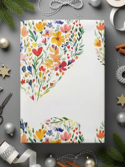 Hearts Made of Watercolor Flowers Seamless Pattern - Moore and Mountain