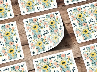 Hello Spring Pastel Flowers Pattern Patchwork Spring Background Seamless Pattern - Moore and Mountain