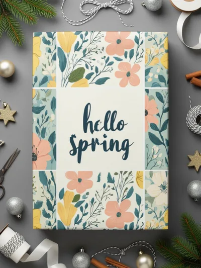 Hello Spring Pastel Flowers Pattern Patchwork Spring Background Seamless Pattern - Moore and Mountain