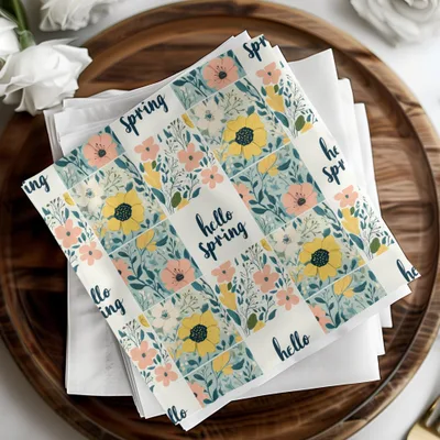 Hello Spring Pastel Flowers Pattern Patchwork Spring Background Seamless Pattern - Moore and Mountain