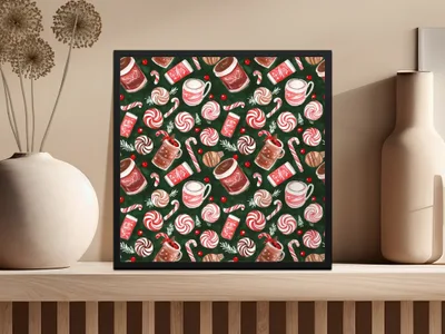 Holiday Treats Pattern Featuring Festive Sweets Digital - Moore and Mountain