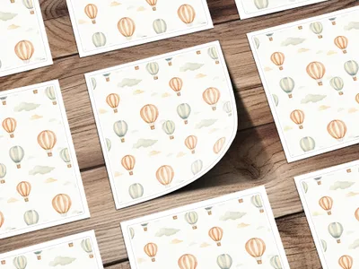 Hot Air Balloon Seamless Pattern, Digital Paper, Kids Room Decor, Watercolor, Scrapbooking, Nursery Art, Balloon Background