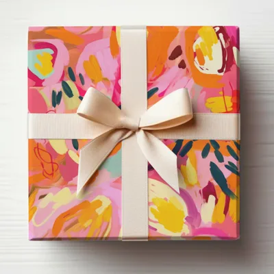 Vibrant Floral Gift Box with Cream Bow product