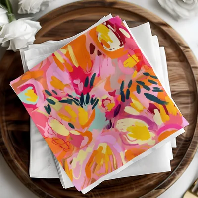 Bright and Colorful Abstract Floral Napkins Product