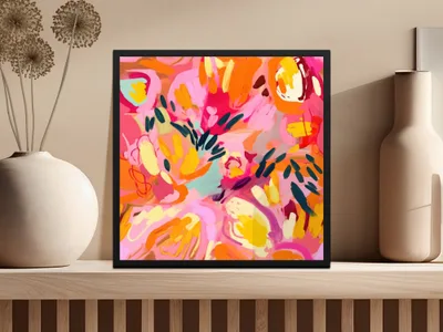Colorful Abstract Floral Wall Art Decor Print Product