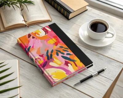 Elegant Vibrant Floral Design Hardcover Notebook