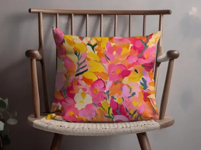 Colorful Floral Pattern Decorative Throw Pillow