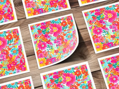 Bright Colorful Floral Pattern Artistic Print product type