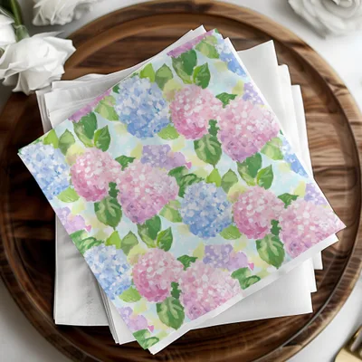 Hydrangea Digital Paper, Floral Seamless Pattern, Flower Background, Watercolor Texture, Pastel Colors, Scrapbook Paper, Fabric Design - Moore and Mountain