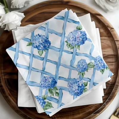 Hydrangeas on Trellis Seamless Grandmillenial Digital - Moore and Mountain