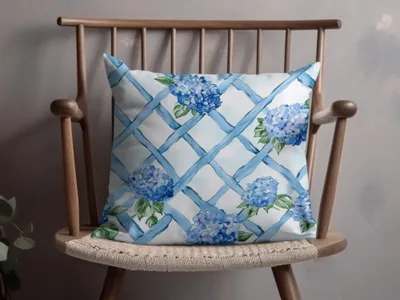 Hydrangeas on Trellis Seamless Grandmillenial Digital - Moore and Mountain
