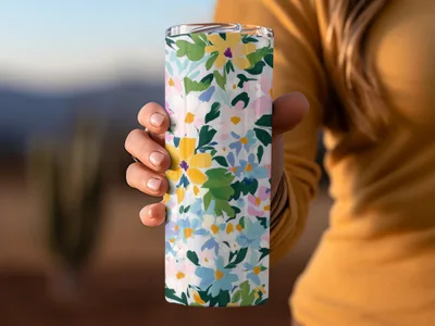 Impressionist Painted Spring Flowers Pattern Acrylic Floral JPEG - Moore and Mountain
