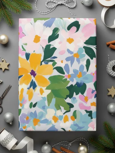 Impressionist Painted Spring Flowers Pattern Acrylic Floral JPEG - Moore and Mountain