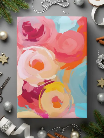 Vibrant Abstract Floral Art on Canvas Gift Ideas