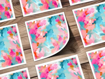Vibrant Abstract Floral Design Wall Art Decor Prints
