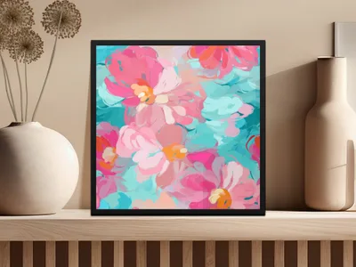 Vibrant Floral Abstract Art Decor for Modern Living Spaces