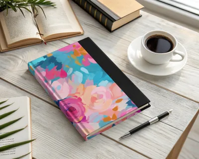 Vibrant Floral Art Design Hardcover Notebook product