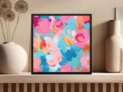 Colorful Abstract Flower Painting Wall Art Product