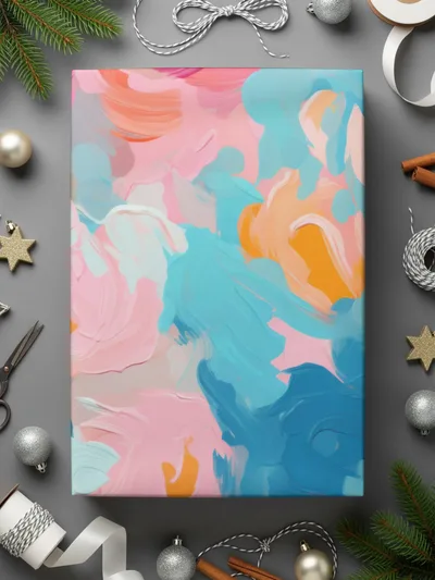 Abstract Colorful Brushstroke Canvas Wall Art Print