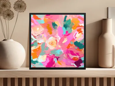Vibrant Abstract Floral Artwork for Home Decor Product