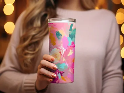 Vibrant Abstract Floral Design Insulated Tumbler