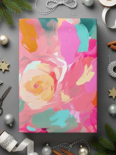 Colorful Abstract Art Package for Holiday Gifts