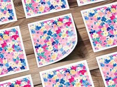 Impressionistic Floral Dream Digital Art | Colorful Pattern Print | Pink Ditsy Floral Seamless Pattern - Moore and Mountain