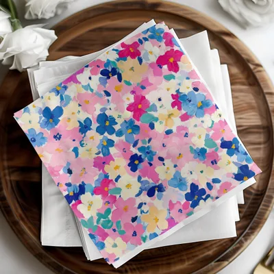 Impressionistic Floral Dream Digital Art | Colorful Pattern Print | Pink Ditsy Floral Seamless Pattern - Moore and Mountain