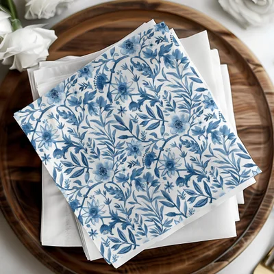 Indigo Bloom Chinoiserie Vines Seamless Pattern and Leaves Pattern Beautiful Design Digital - Moore and Mountain