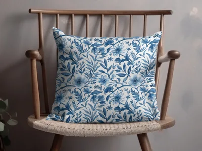 Indigo Bloom Chinoiserie Vines Seamless Pattern and Leaves Pattern Beautiful Design Digital - Moore and Mountain