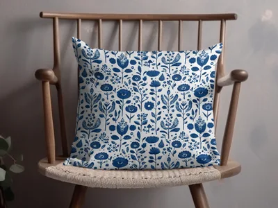 Indigo Blooms A Seamless Floral Pattern Artwork Digital - Moore and Mountain