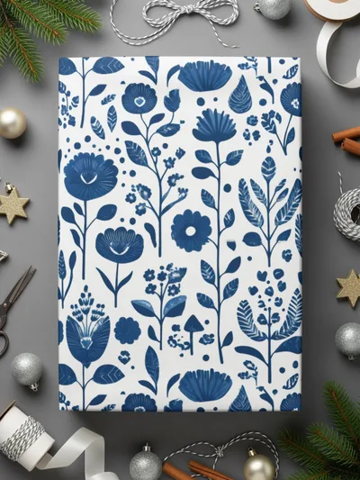 Indigo Blooms A Seamless Floral Pattern Artwork Digital - Moore and Mountain