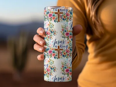 Jesus is King Floral Cross Scripture Affirmation Tumbler product type
Jesus is King
Christian Gift
Faith Based
Religious Tumbler
Floral Cross
Scripture Design
Inspirational Quote
Devotional Item
Watercolor Flowers
Christian Faith
Spiritual Gift
Jesus Lover
King of Kings
Holy Cross
Bible Verse
Religious Drinkware
Prayer Item
Worship Product
Christian Affirmation
Gift for Her