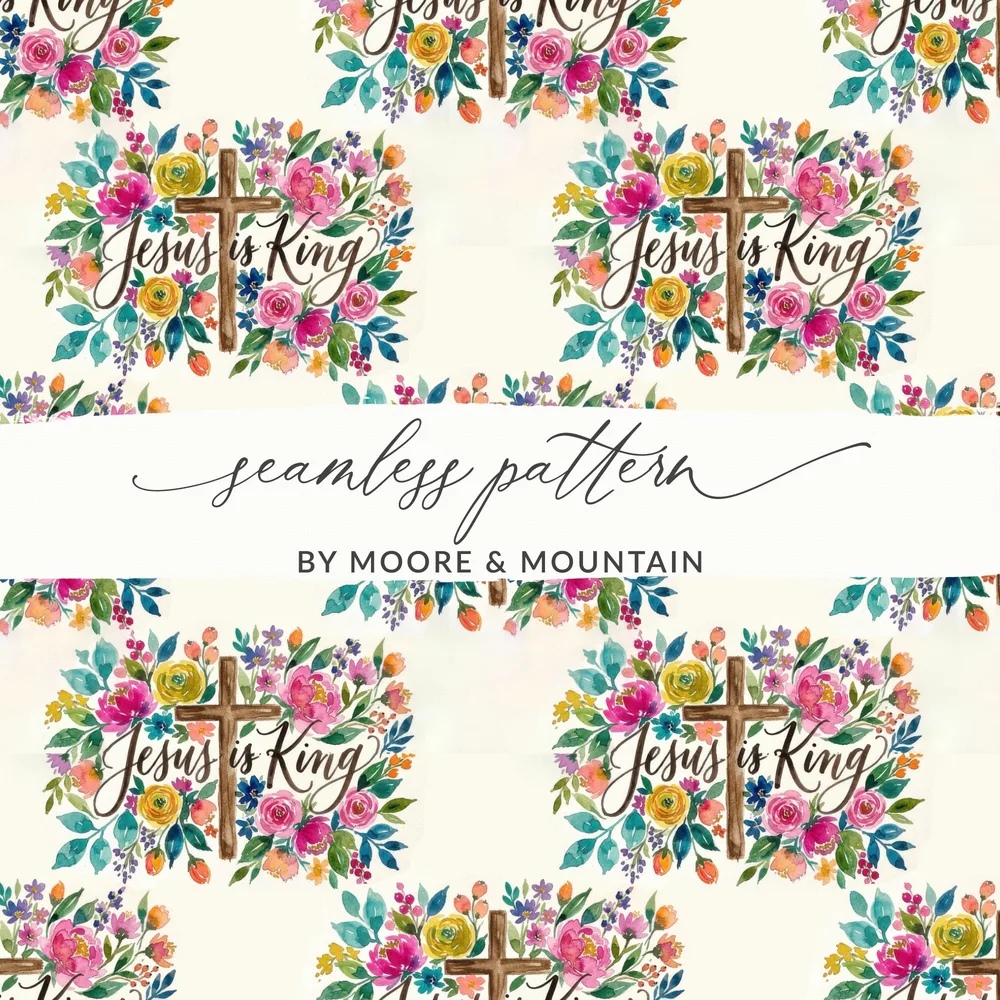 Jesus is King Floral Cross Seamless Pattern product type
Jesus is King
Christian Art
Religious Pattern
Cross Design
Floral Wreath
Watercolor Flowers
Seamless Repeat
Digital Download
Scripture Quote
Inspirational Decor
Faith Based
Spiritual Motif
Devotional Print
Bible Inspired
Worship Art
Bloom Design
Botanical Pattern
Hope Message
Love God
Divine Grace