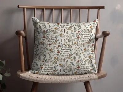 Jesus loves me this I know floral cross design product type