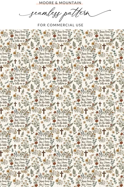 Jesus Loves Me Floral Cross Seamless Pattern product type
JesusLovesMe ChristianPattern FaithDesign CrossPattern FloralSeamless BibleVerse ScripturePattern BotanicalPrint EarthyColors MutedTones VintageFloral BohoAesthetic DigitalPattern CommercialUse SeamlessDesign WildflowerPrint ReligiousTheme FabricDesign ScrapbookPaper CraftSupply PatternPrint