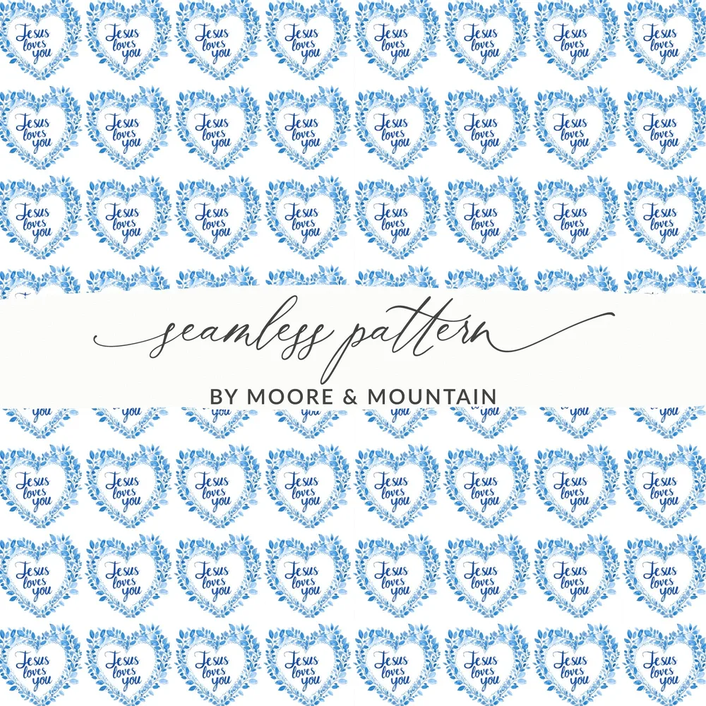 Jesus loves you heart seamless pattern product type
