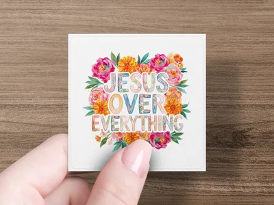 Jesus Over Everything PNG Digital File, Floral Christian Sublimation Design, Faith Scripture Clipart, Bible Verse Graphic Art