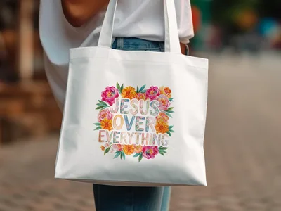 Jesus Over Everything PNG Digital File, Floral Christian Sublimation Design, Faith Scripture Clipart, Bible Verse Graphic Art