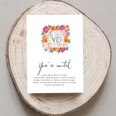 Jesus Over Everything PNG Digital File, Floral Christian Sublimation Design, Faith Scripture Clipart, Bible Verse Graphic Art
