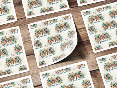 Jesus Saves Cross Floral Watercolor Design product type